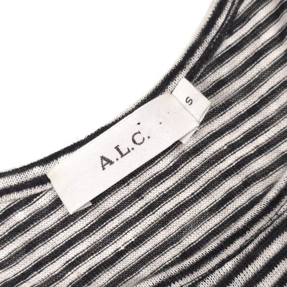 ALC Ava Tank Top 100% LINEN Striped Ruffle Front Spaghetti Strap Cami SMALL - Picture 4 of 9